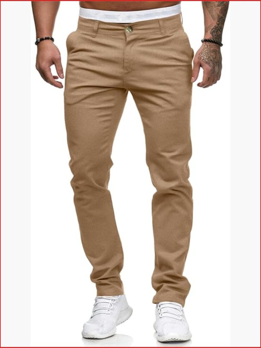 Slim Fit Stretch Chino Pants Casual Dress Slacks Flat-Front Lightweight